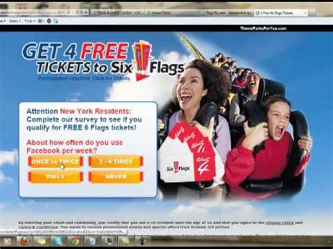 free six flags tickets